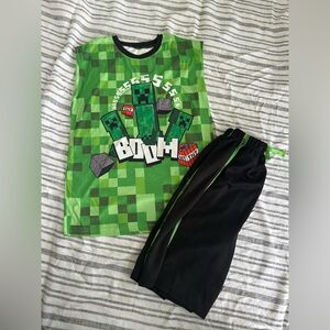 NWOT Minecraft Tank and Shorts Set